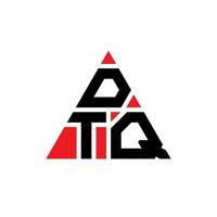 création de logo de lettre triangle dtq avec forme de triangle. monogramme de conception de logo triangle dtq. modèle de logo vectoriel triangle dtq avec couleur rouge. logo triangulaire dtq logo simple, élégant et luxueux.