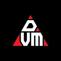 création de logo de lettre triangle dvm avec forme de triangle. monogramme de conception de logo triangle dvm. modèle de logo vectoriel triangle dvm avec couleur rouge. logo triangulaire dvm logo simple, élégant et luxueux.