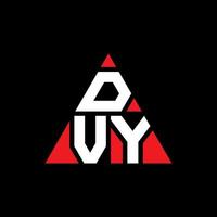 création de logo de lettre triangle dvy avec forme de triangle. monogramme de conception de logo triangle dvy. modèle de logo vectoriel triangle dvy avec couleur rouge. logo triangulaire dvy logo simple, élégant et luxueux.