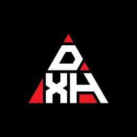 création de logo de lettre triangle dxh avec forme de triangle. monogramme de conception de logo triangle dxh. modèle de logo vectoriel triangle dxh avec couleur rouge. logo triangulaire dxh logo simple, élégant et luxueux.