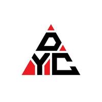 création de logo de lettre triangle dyc avec forme de triangle. monogramme de conception de logo triangle dyc. modèle de logo vectoriel triangle dyc avec couleur rouge. logo triangulaire dyc logo simple, élégant et luxueux.