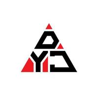 création de logo de lettre triangle dyj avec forme de triangle. monogramme de conception de logo triangle dyj. modèle de logo vectoriel triangle dyj avec couleur rouge. logo triangulaire dyj logo simple, élégant et luxueux.