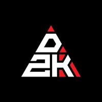 création de logo de lettre triangle dzk avec forme de triangle. monogramme de conception de logo triangle dzk. modèle de logo vectoriel triangle dzk avec couleur rouge. logo triangulaire dzk logo simple, élégant et luxueux.