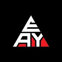 création de logo de lettre triangle eay avec forme de triangle. monogramme de conception de logo triangle eay. modèle de logo vectoriel triangle eay avec couleur rouge. eay logo triangulaire logo simple, élégant et luxueux.