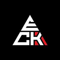 création de logo de lettre triangle eck avec forme de triangle. monogramme de conception de logo triangle eck. modèle de logo vectoriel triangle eck avec couleur rouge. logo triangulaire eck logo simple, élégant et luxueux.