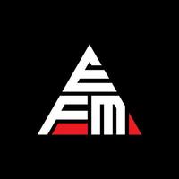 création de logo de lettre triangle efm avec forme de triangle. monogramme de conception de logo triangle efm. modèle de logo vectoriel triangle efm avec couleur rouge. logo triangulaire efm logo simple, élégant et luxueux.