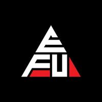 création de logo de lettre triangle efu avec forme de triangle. monogramme de conception de logo triangle efu. modèle de logo vectoriel triangle efu avec couleur rouge. logo triangulaire efu logo simple, élégant et luxueux.