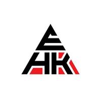 création de logo de lettre triangle ehk avec forme de triangle. monogramme de conception de logo triangle ehk. modèle de logo vectoriel triangle ehk avec couleur rouge. logo triangulaire ehk logo simple, élégant et luxueux.