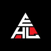 création de logo de lettre triangle ehl avec forme de triangle. monogramme de conception de logo triangle ehl. modèle de logo vectoriel triangle ehl avec couleur rouge. logo triangulaire ehl logo simple, élégant et luxueux.