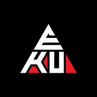 création de logo de lettre triangle eku avec forme de triangle. monogramme de conception de logo triangle eku. modèle de logo vectoriel triangle eku avec couleur rouge. logo triangulaire eku logo simple, élégant et luxueux.