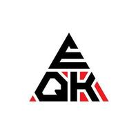 création de logo de lettre triangle eqk avec forme de triangle. monogramme de conception de logo triangle eqk. modèle de logo vectoriel triangle eqk avec couleur rouge. logo triangulaire eqk logo simple, élégant et luxueux.