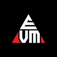 création de logo de lettre triangle evm avec forme de triangle. monogramme de conception de logo triangle evm. modèle de logo vectoriel triangle evm avec couleur rouge. logo triangulaire evm logo simple, élégant et luxueux.