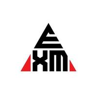 création de logo de lettre triangle exm avec forme de triangle. monogramme de conception de logo triangle exm. modèle de logo vectoriel triangle exm avec couleur rouge. logo triangulaire exm logo simple, élégant et luxueux.