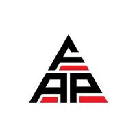 création de logo de lettre triangle fap avec forme de triangle. monogramme de conception de logo triangle fap. modèle de logo vectoriel triangle fap avec couleur rouge. fap logo triangulaire logo simple, élégant et luxueux.