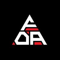 création de logo de lettre triangle foa avec forme de triangle. monogramme de conception de logo triangle foa. modèle de logo vectoriel triangle foa avec couleur rouge. foa logo triangulaire logo simple, élégant et luxueux.