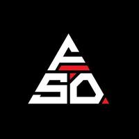 création de logo de lettre triangle fso avec forme de triangle. monogramme de conception de logo triangle fso. modèle de logo vectoriel triangle fso avec couleur rouge. logo triangulaire fso logo simple, élégant et luxueux.