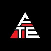 création de logo de lettre triangle fte avec forme de triangle. monogramme de conception de logo triangle fte. modèle de logo vectoriel triangle fte avec couleur rouge. logo triangulaire fte logo simple, élégant et luxueux.