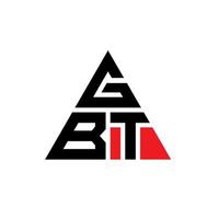 création de logo de lettre triangle gbt avec forme de triangle. monogramme de conception de logo triangle gbt. modèle de logo vectoriel triangle gbt avec couleur rouge. logo triangulaire gbt logo simple, élégant et luxueux.