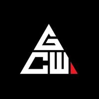 création de logo de lettre triangle gcw avec forme de triangle. monogramme de conception de logo triangle gcw. modèle de logo vectoriel triangle gcw avec couleur rouge. logo triangulaire gcw logo simple, élégant et luxueux.