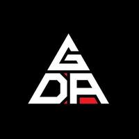 création de logo de lettre triangle gda avec forme de triangle. monogramme de conception de logo triangle gda. modèle de logo vectoriel triangle gda avec couleur rouge. logo triangulaire gda logo simple, élégant et luxueux.