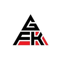 création de logo de lettre triangle gfk avec forme de triangle. monogramme de conception de logo triangle gfk. modèle de logo vectoriel triangle gfk avec couleur rouge. logo triangulaire gfk logo simple, élégant et luxueux.