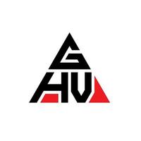 création de logo de lettre triangle ghv avec forme de triangle. monogramme de conception de logo triangle ghv. modèle de logo vectoriel triangle ghv avec couleur rouge. logo triangulaire ghv logo simple, élégant et luxueux.
