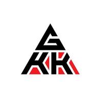 création de logo de lettre triangle gkk avec forme de triangle. monogramme de conception de logo triangle gkk. modèle de logo vectoriel triangle gkk avec couleur rouge. logo triangulaire gkk logo simple, élégant et luxueux.