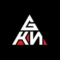 création de logo de lettre triangle gkn avec forme de triangle. monogramme de conception de logo triangle gkn. modèle de logo vectoriel triangle gkn avec couleur rouge. logo triangulaire gkn logo simple, élégant et luxueux.