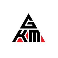 création de logo de lettre de triangle gkm avec forme de triangle. monogramme de conception de logo triangle gkm. modèle de logo vectoriel triangle gkm avec couleur rouge. logo triangulaire gkm logo simple, élégant et luxueux.