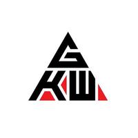 création de logo de lettre triangle gkw avec forme de triangle. monogramme de conception de logo triangle gkw. modèle de logo vectoriel triangle gkw avec couleur rouge. logo triangulaire gkw logo simple, élégant et luxueux.