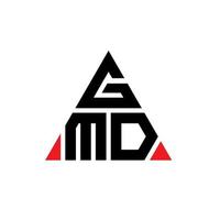 création de logo de lettre triangle gmd avec forme de triangle. monogramme de conception de logo triangle gmd. modèle de logo vectoriel triangle gmd avec couleur rouge. logo triangulaire gmd logo simple, élégant et luxueux.