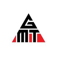 création de logo de lettre triangle gmt avec forme de triangle. monogramme de conception de logo triangle gmt. modèle de logo vectoriel triangle gmt avec couleur rouge. logo triangulaire gmt logo simple, élégant et luxueux.