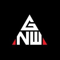 création de logo de lettre triangle gnw avec forme de triangle. monogramme de conception de logo triangle gnw. modèle de logo vectoriel triangle gnw avec couleur rouge. logo triangulaire gnw logo simple, élégant et luxueux.