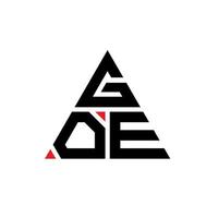 création de logo de lettre triangle goe avec forme de triangle. monogramme de conception de logo triangle goe. aller modèle de logo vectoriel triangle avec la couleur rouge. goe logo triangulaire logo simple, élégant et luxueux.