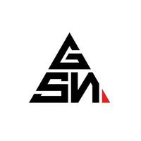 création de logo de lettre de triangle gsn avec forme de triangle. monogramme de conception de logo triangle gsn. modèle de logo vectoriel triangle gsn avec couleur rouge. logo triangulaire gsn logo simple, élégant et luxueux.