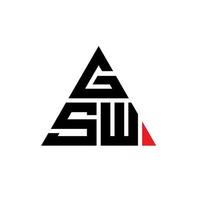 création de logo de lettre triangle gsw avec forme de triangle. monogramme de conception de logo triangle gsw. modèle de logo vectoriel triangle gsw avec couleur rouge. logo triangulaire gsw logo simple, élégant et luxueux.