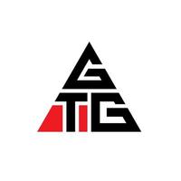 création de logo de lettre triangle gtg avec forme de triangle. monogramme de conception de logo triangle gtg. modèle de logo vectoriel triangle gtg avec couleur rouge. logo triangulaire gtg logo simple, élégant et luxueux.