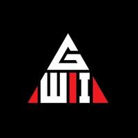 création de logo de lettre triangle gwi avec forme de triangle. monogramme de conception de logo triangle gwi. modèle de logo vectoriel triangle gwi avec couleur rouge. logo triangulaire gwi logo simple, élégant et luxueux.