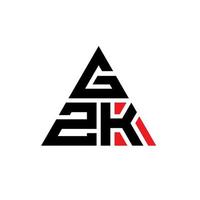 création de logo de lettre triangle gzk avec forme de triangle. monogramme de conception de logo triangle gzk. modèle de logo vectoriel triangle gzk avec couleur rouge. logo triangulaire gzk logo simple, élégant et luxueux.