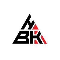 création de logo de lettre triangle hbk avec forme de triangle. monogramme de conception de logo triangle hbk. modèle de logo vectoriel triangle hbk avec couleur rouge. logo triangulaire hbk logo simple, élégant et luxueux.