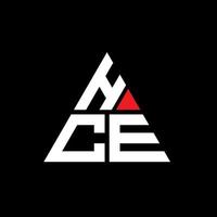 création de logo de lettre triangle hce avec forme de triangle. monogramme de conception de logo triangle hce. modèle de logo vectoriel triangle hce avec couleur rouge. hce logo triangulaire logo simple, élégant et luxueux.