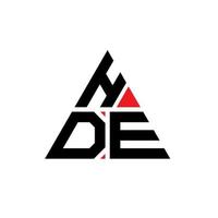 création de logo de lettre triangle hde avec forme de triangle. monogramme de conception de logo triangle hde. modèle de logo vectoriel triangle hde avec couleur rouge. hde logo triangulaire logo simple, élégant et luxueux.