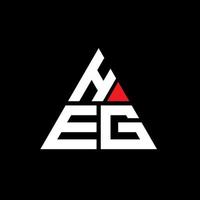 création de logo de lettre triangle heg avec forme de triangle. monogramme de conception de logo triangle heg. modèle de logo vectoriel triangle heg avec couleur rouge. heg logo triangulaire logo simple, élégant et luxueux.
