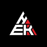 création de logo de lettre triangle hek avec forme de triangle. monogramme de conception de logo triangle hek. modèle de logo vectoriel triangle hek avec couleur rouge. hek logo triangulaire logo simple, élégant et luxueux.