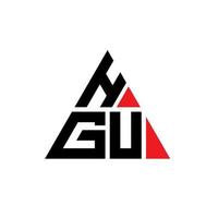 création de logo de lettre de triangle hgu avec forme de triangle. monogramme de conception de logo triangle hgu. modèle de logo vectoriel triangle hgu avec couleur rouge. logo triangulaire hgu logo simple, élégant et luxueux.