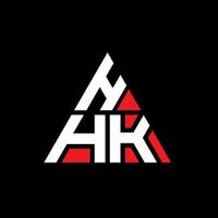 création de logo de lettre triangle hhk avec forme de triangle. monogramme de conception de logo triangle hhk. modèle de logo vectoriel triangle hhk avec couleur rouge. logo triangulaire hhk logo simple, élégant et luxueux.