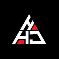 création de logo de lettre triangle hhj avec forme de triangle. monogramme de conception de logo triangle hhj. modèle de logo vectoriel triangle hhj avec couleur rouge. logo triangulaire hhj logo simple, élégant et luxueux.