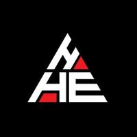 création de logo de lettre triangle hhe avec forme de triangle. hhe monogramme de conception de logo triangle. modèle de logo vectoriel triangle hhe avec couleur rouge. hhe logo triangulaire logo simple, élégant et luxueux.