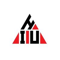 création de logo de lettre triangle hiu avec forme de triangle. hiu monogramme de conception de logo triangle. hiu modèle de logo vectoriel triangle avec couleur rouge. hiu logo triangulaire logo simple, élégant et luxueux.