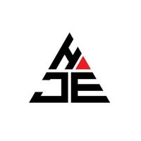 création de logo de lettre de triangle hje avec forme de triangle. monogramme de conception de logo triangle hje. modèle de logo vectoriel triangle hje avec couleur rouge. hje logo triangulaire logo simple, élégant et luxueux.